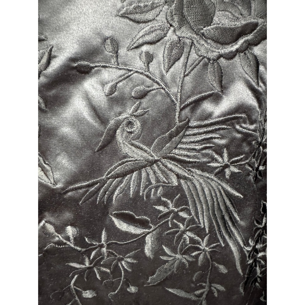 Chico's Black Silk Chinoiserie Embroidered Kimono Blazer Jacket Quiet Luxury XL - Picture 10 of 13